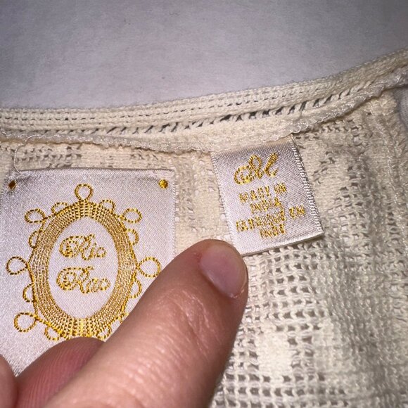 Anthropologie Ric Rac Ivory Lace Tunic Sleeveless Tank Drawstring Womens Medium - Picture 8 of 11